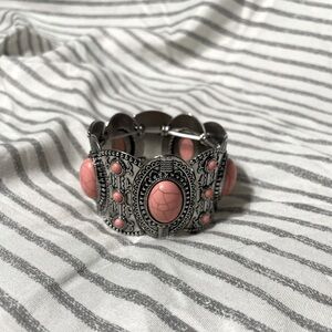 Pink & Silver Western Bracelet
